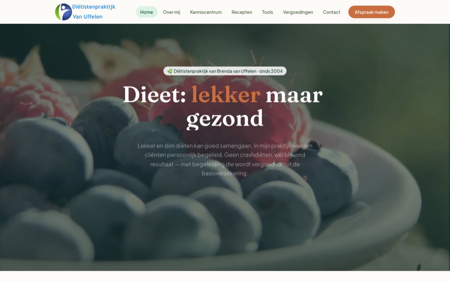 Startpagina van dietist