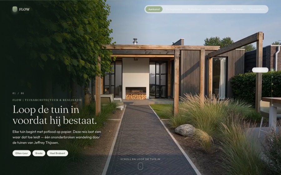Startpagina van flow