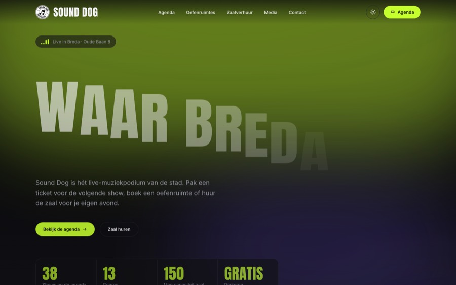 Startpagina van sounddog